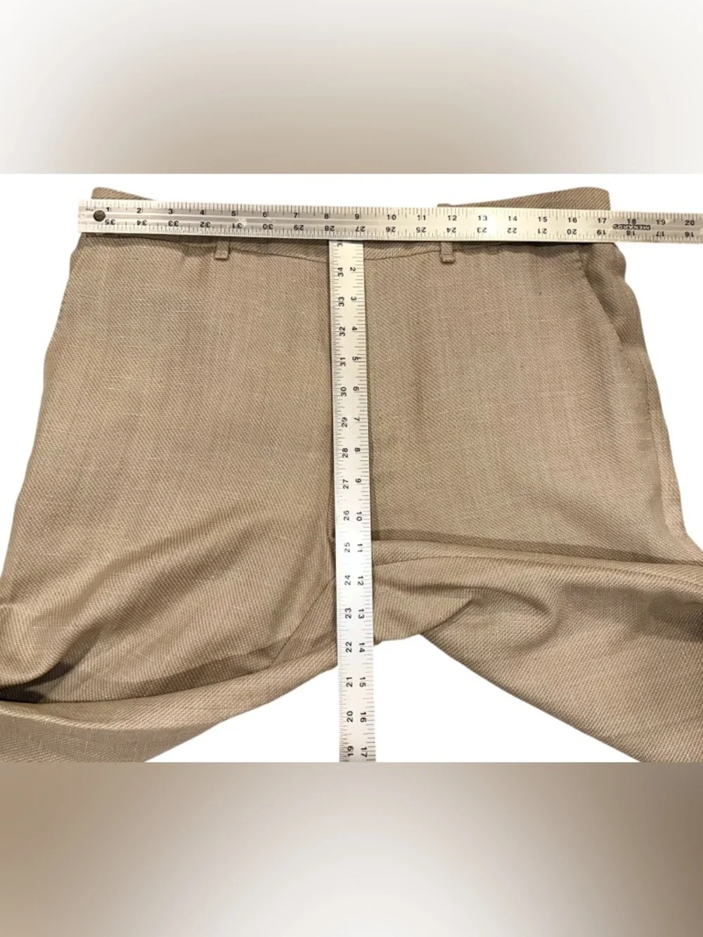 Rag & Bone New York Wool / Linen Trousers Mens Beige Luxury Dress Pants Sz 34